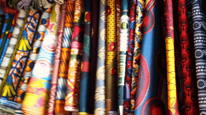 Flowing African fabrics